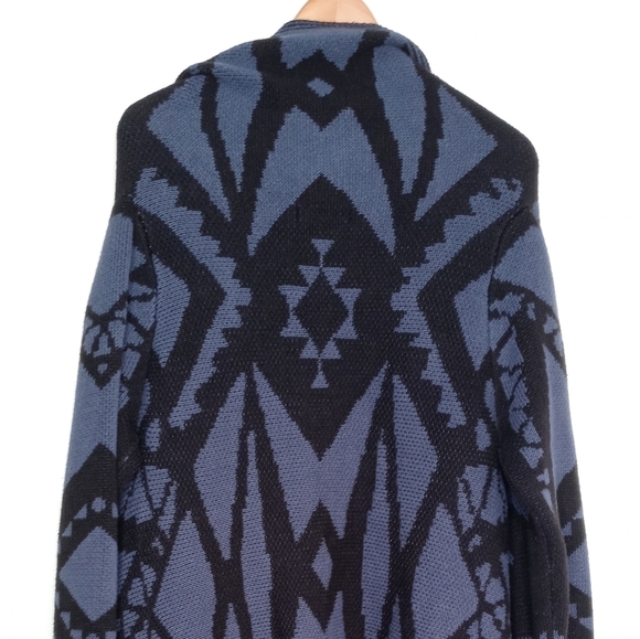Blank NYC Aztec Print Open Front Waterfall Cardigan - Picture 8 of 11